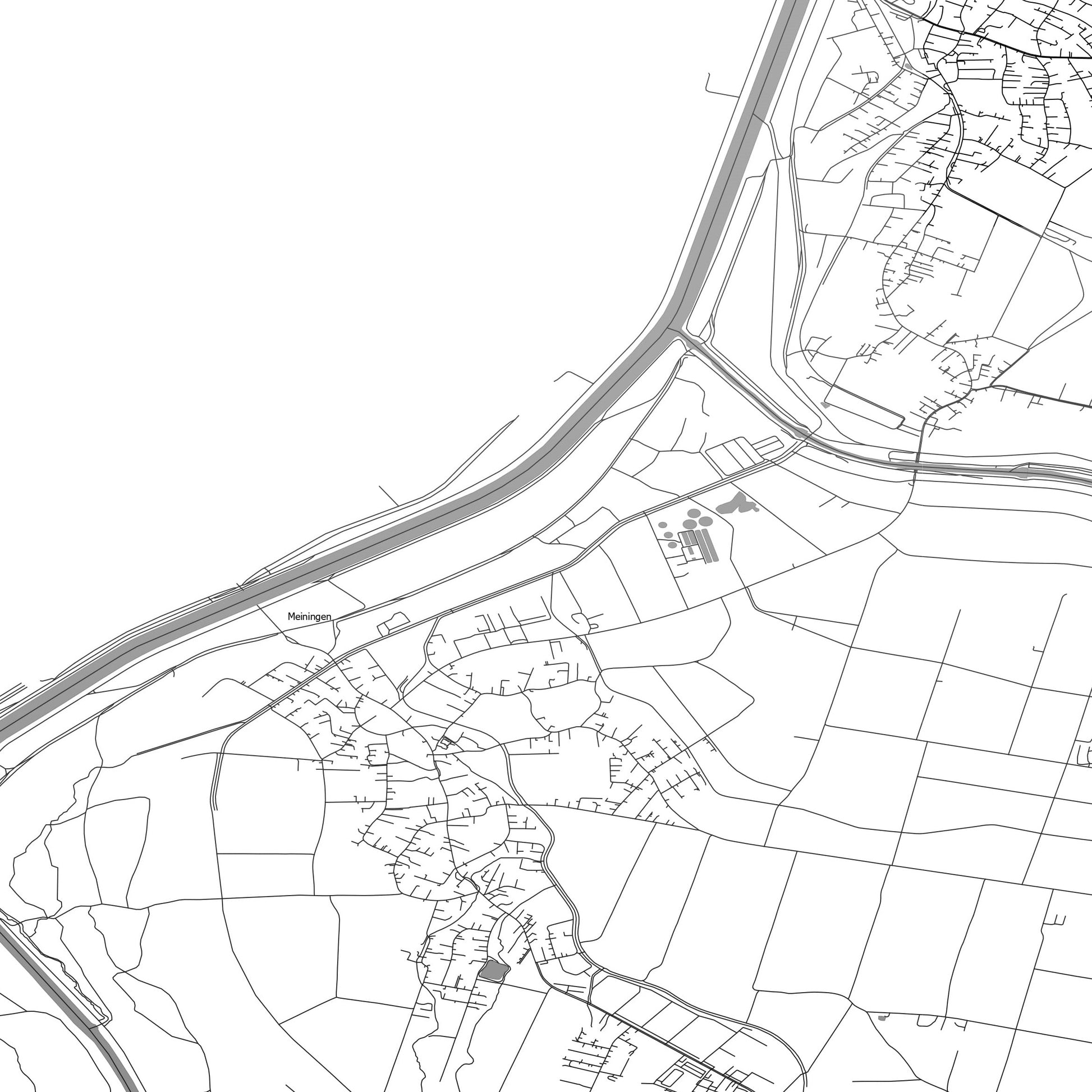 ROAD MAP OF MEININGEN, AUSTRIA BY MAPBAKES