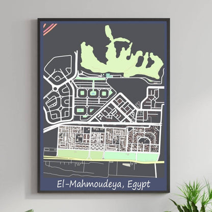 COLOURED ROAD MAP OF EL-MAHMOUDEYA, GEORGIA BY MAPBAKES