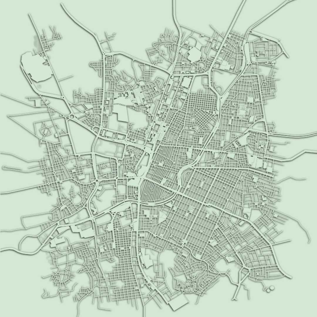 COLOURED ROAD MAP OF TAIF, SAUDI ARABIA BY MAPBAKES