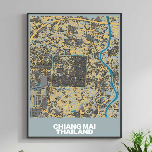 COLOURED ROAD MAP OF CHIANG MAI, THAILAND BY MAPBAKES