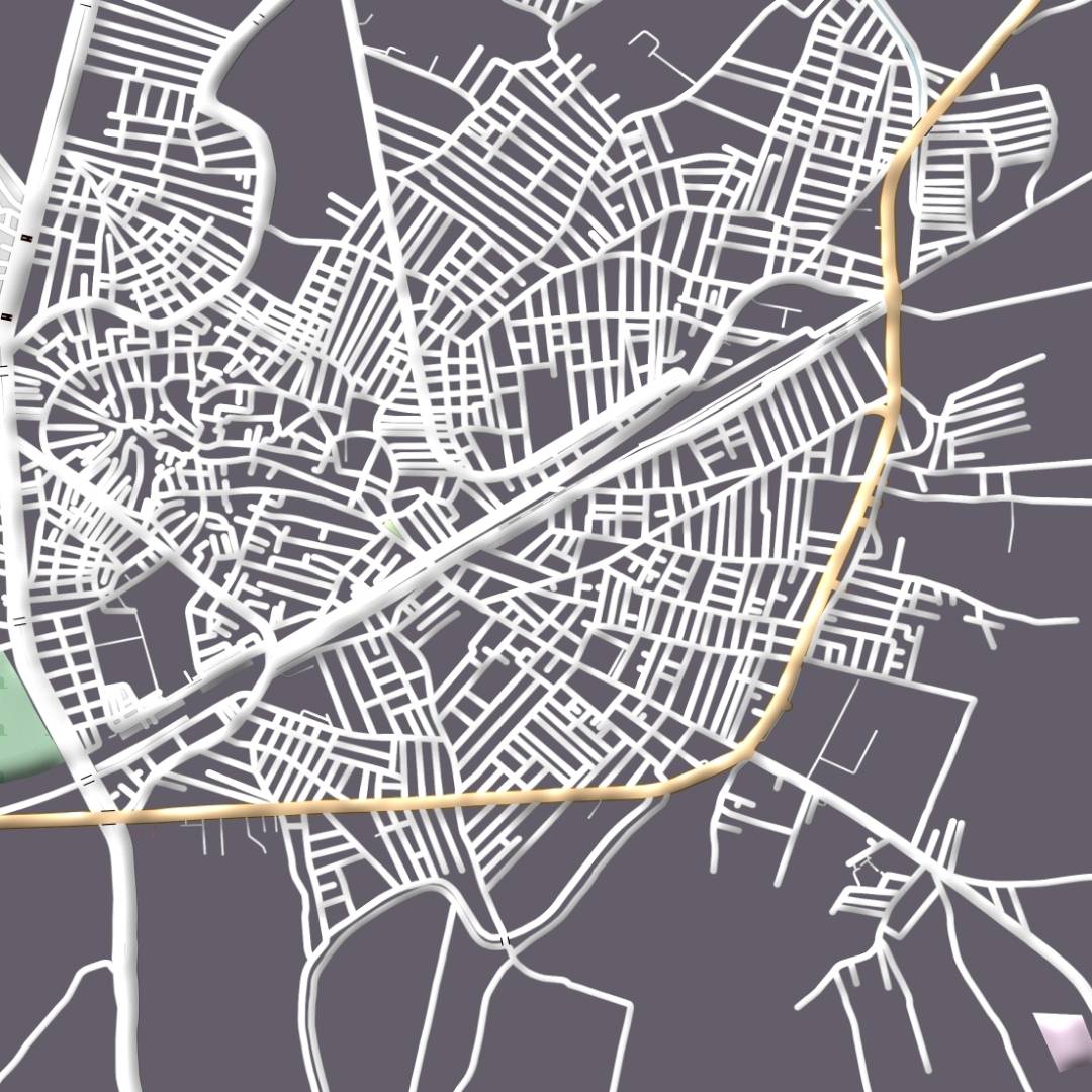 COLOURED ROAD MAP OF EL-BAGOUR, EGYPT BY MAPBAKES