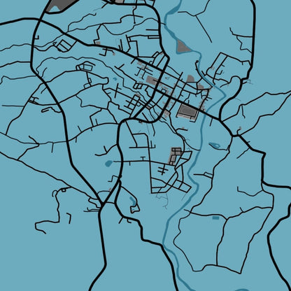 COLOURED ROAD MAP OF PAI, THAILAND BY MAPBAKES