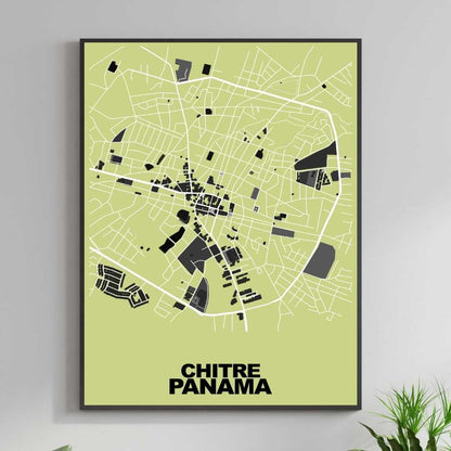 COLOURED ROAD MAP OF CHITRE, PANAMA BY MAPBAKES