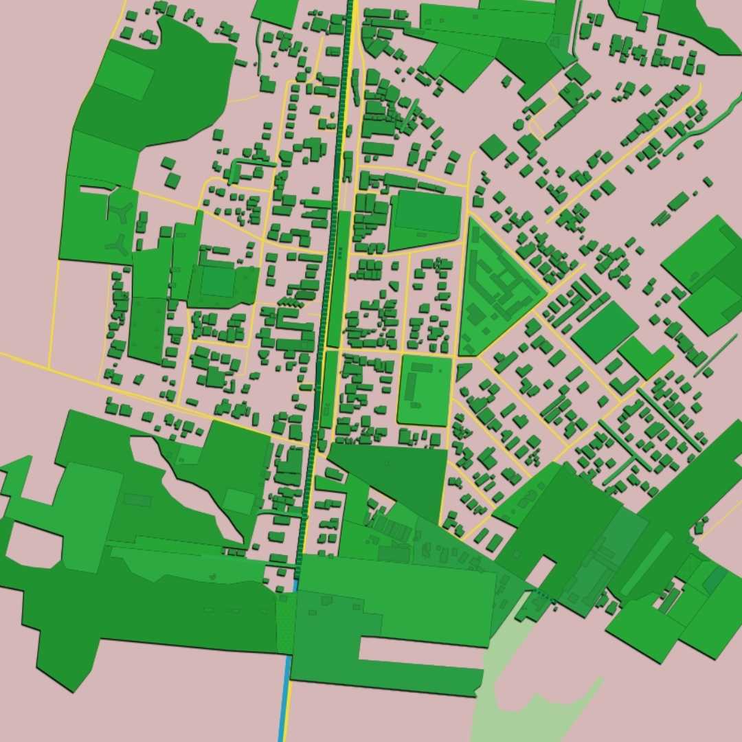 COLOURED ROAD MAP OF LELYDORP, SURINAME BY MAPBAKES