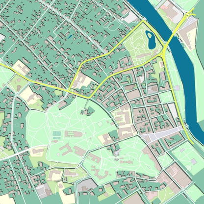 COLOURED ROAD MAP OF TARTU, ESTONIA BY MAPBAKES