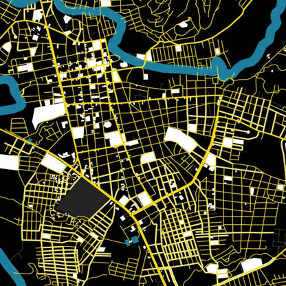 COLOURED ROAD MAP OF COMAYAGUA, HONDURAS BY MAPBAKES