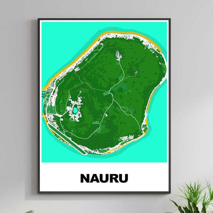 COLOURED ROAD MAP OF NAURU BY MAPBAKES