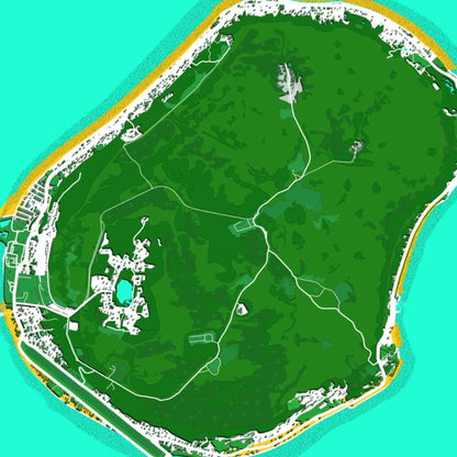 COLOURED ROAD MAP OF NAURU BY MAPBAKES