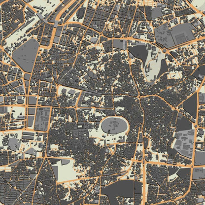 COLOURED ROAD MAP OF ALEPPO, SYRIA BY MAPBAKES