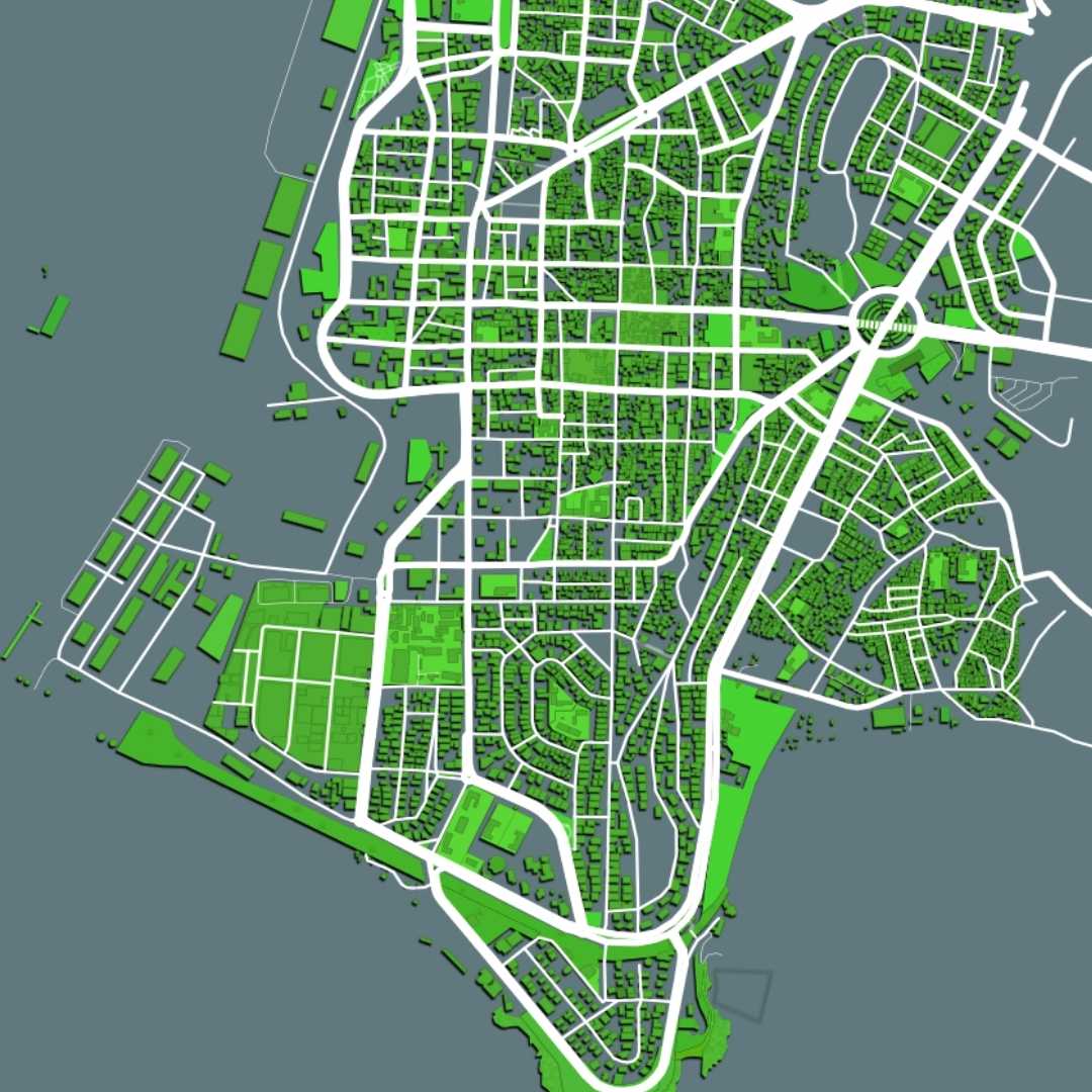 COLOURED ROAD MAP OF LATAKIA, SYRIA BY MAPBAKES