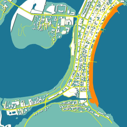 COLOURED ROAD MAP OF PHILIPSBURG, SAINT MARTIN BY MAPBAKES