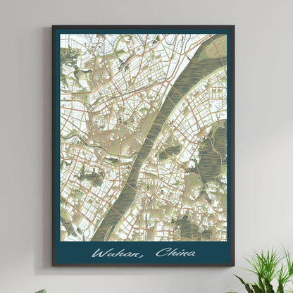 COLOURED ROAD MAP OF WUHAN, CHINA BY MAPBAKES