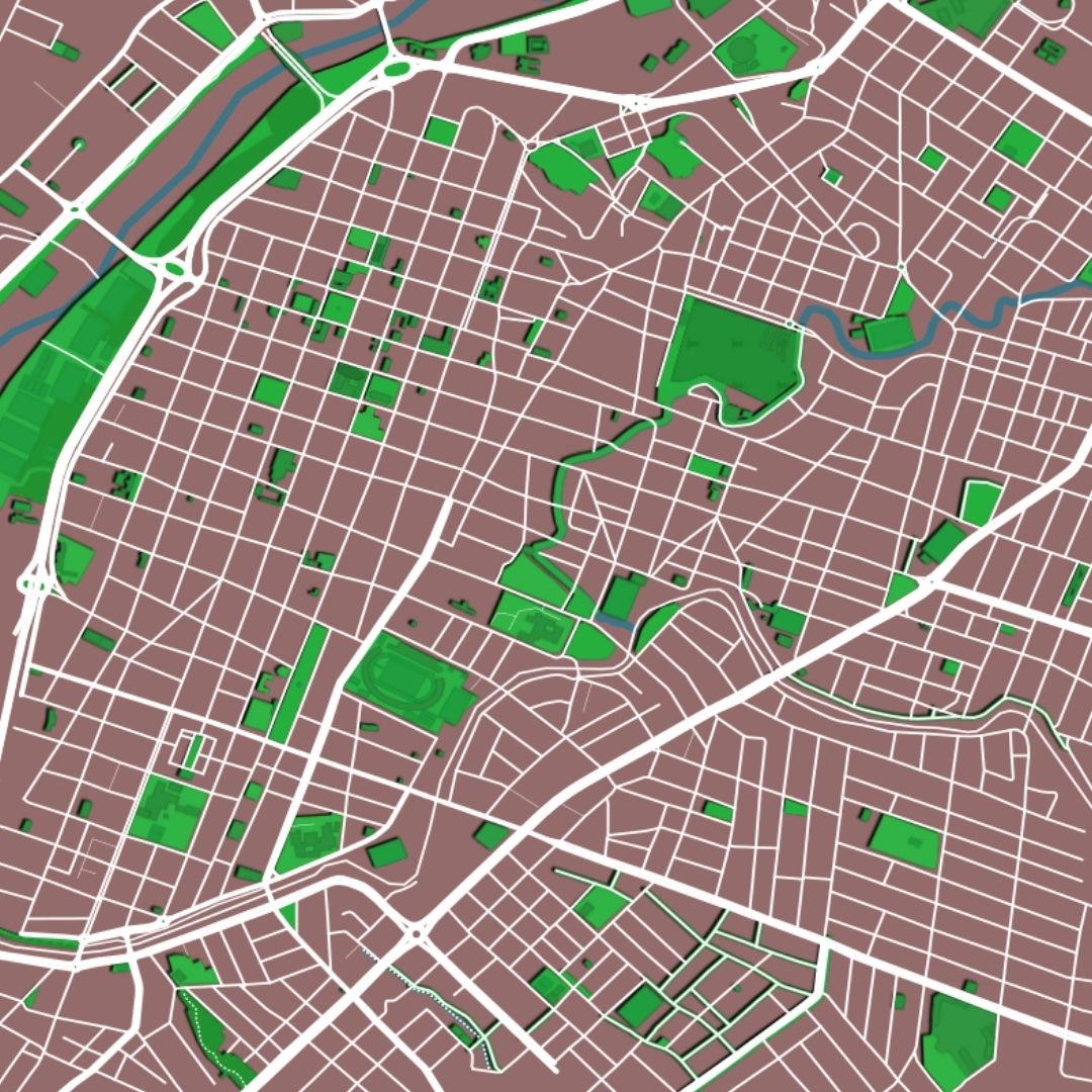 COLOURED ROAD MAP OF TARIJA, BOLIVIA BY MAPBAKES