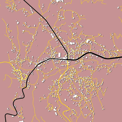 COLOURED ROAD MAP OF AL QOUBAIYAT, LEBANON BY MAPBAKES