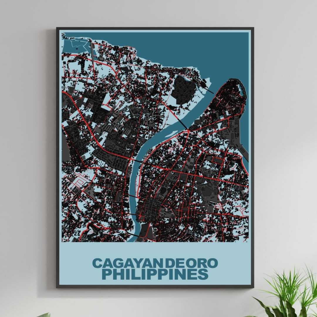 COLOURED ROAD MAP OF CAGAYAN DE ORO, PHILIPPINES BY MAPBAKES