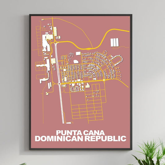 COLOURED ROAD MAP OF PUNTA CANA, DOMINICAN REPUBLIC BY MAPBAKES