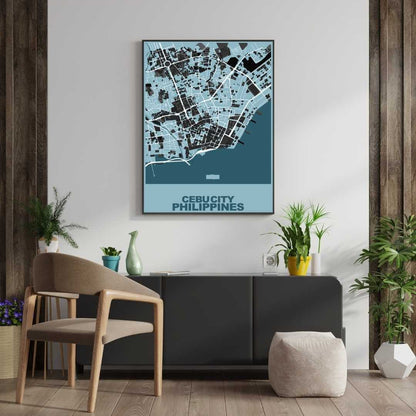 COLOURED ROAD MAP OF CEBU CITY, PHILIPPINES BY MAPBAKES