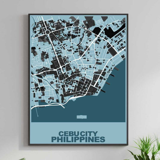 COLOURED ROAD MAP OF CEBU CITY, PHILIPPINES BY MAPBAKES