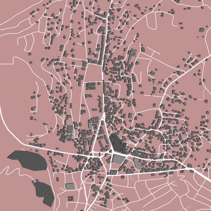 COLOURED ROAD MAP OF NABATIEH, LEBANON BY MAPBAKES