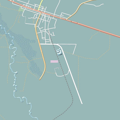 COLOURED ROAD MAP OF WILLACOOCHEE, GEORGIA BY MAPBAKES