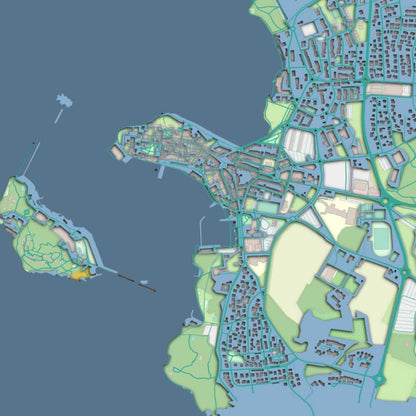 COLOURED ROAD MAP OF POREC, CROATIA BY MAPBAKES