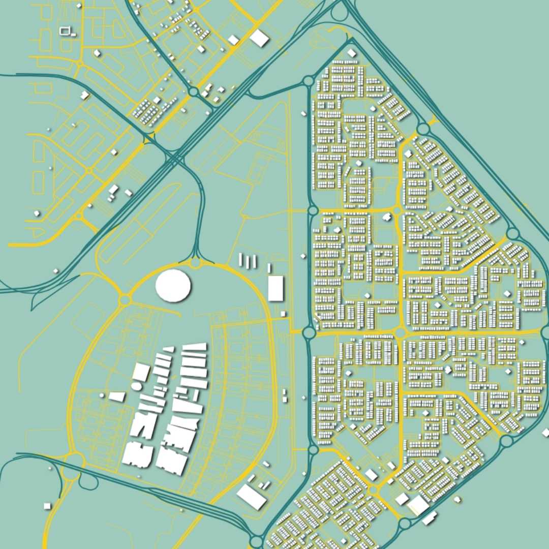 COLOURED ROAD MAP OF AL FARWANIYAH, KUWAIT BY MAPBAKES