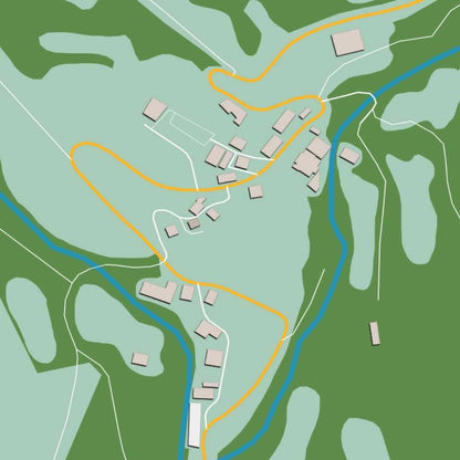 COLOURED ROAD MAP OF EI SERRAT, ANDORRA BY MAPBAKES