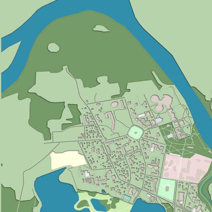 COLOURED ROAD MAP OF DRUSKININKAI, LITHUANIA BY MAPBAKES