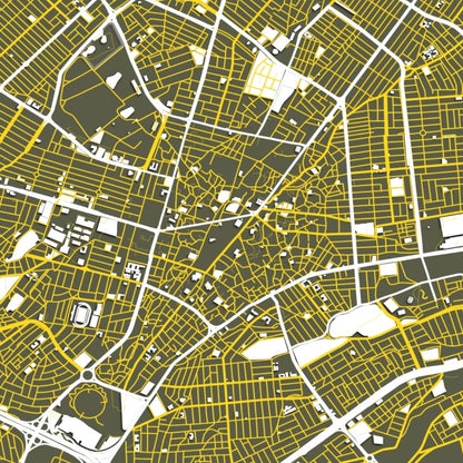 COLOURED ROAD MAP OF SULAYMANIYAH, IRAQ BY MAPBAKES