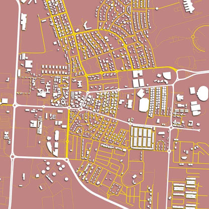 COLOURED ROAD MAP OF AHMADI, KUWAIT BY MAPBAKES