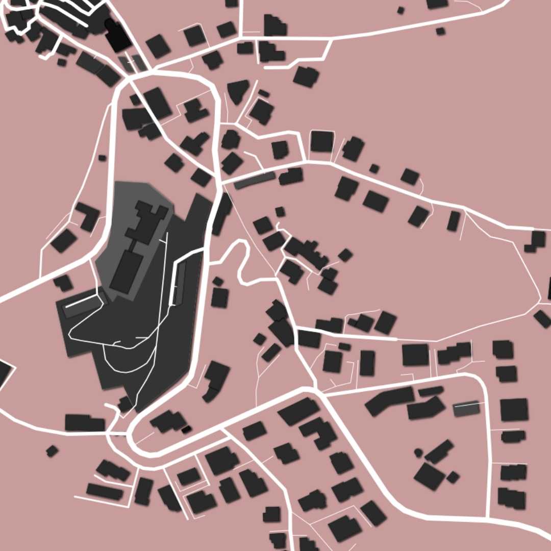 COLOURED ROAD MAP OF MONTEGIARDINO, SAN MARINO BY MAPBAKES