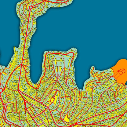 COLOURED ROAD MAP OF BUKAVU, CONGO BY MAPBAKES