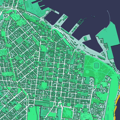 COLOURED ROAD MAP OF ODESA, UKRAINE BY MAPBAKES