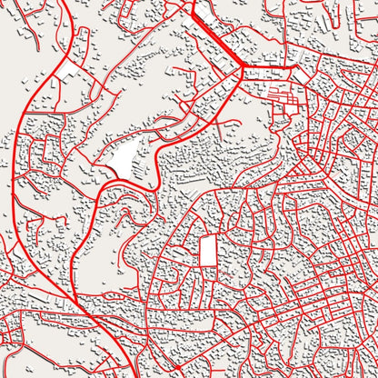 COLOURED ROAD MAP OF NKONGSAMBA, CAMEROON BY MAPBAKES