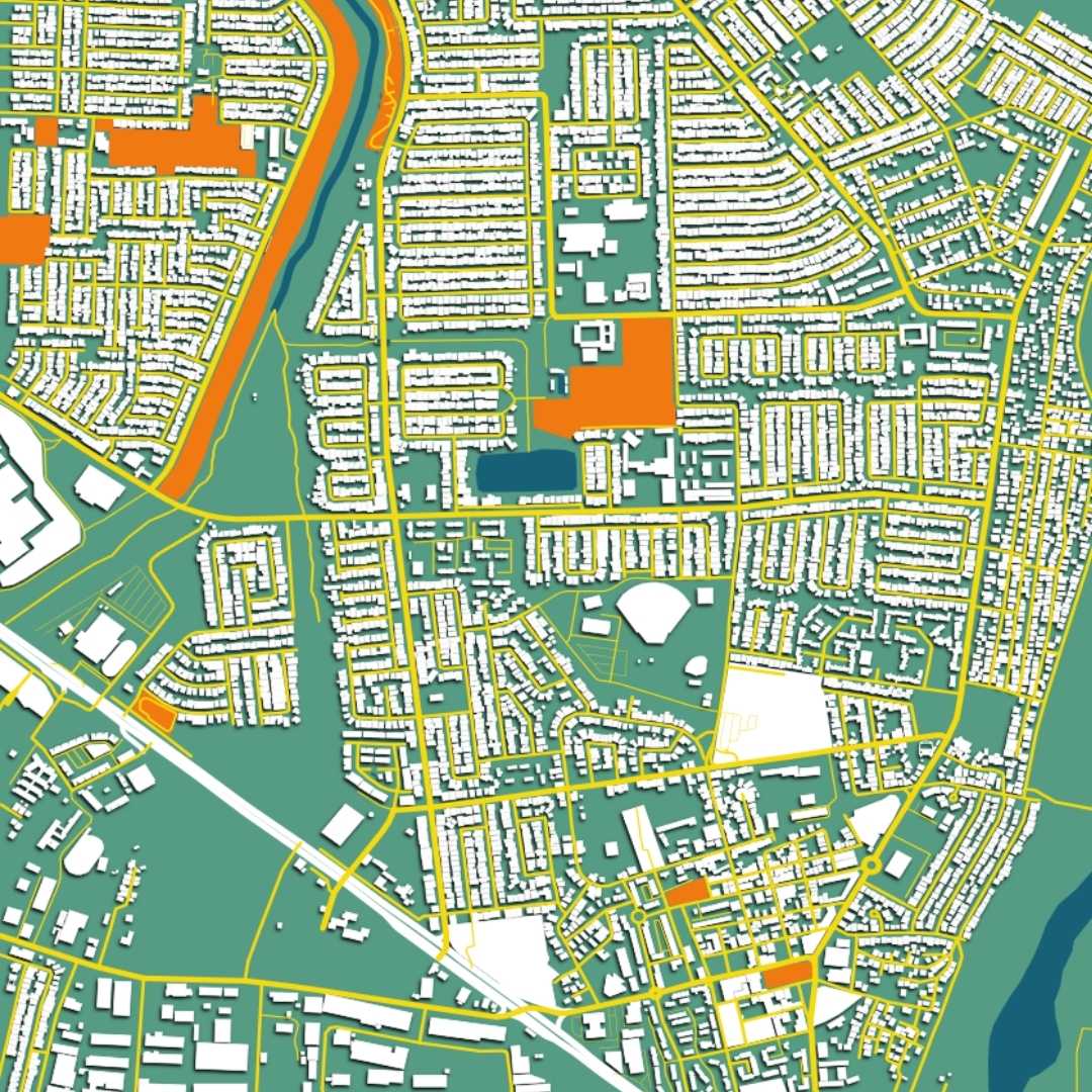 COLOURED ROAD MAP OF CAROLINA, PUERTO RICO BY MAPBAKES