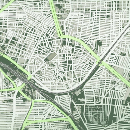 COLOURED ROAD MAP OF TANTA, EGYPT BY MAPBAKES