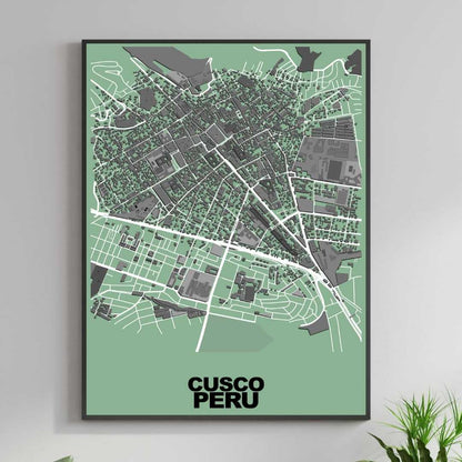 COLOURED ROAD MAP OF CUSCO, PERU BY MAPBAKES