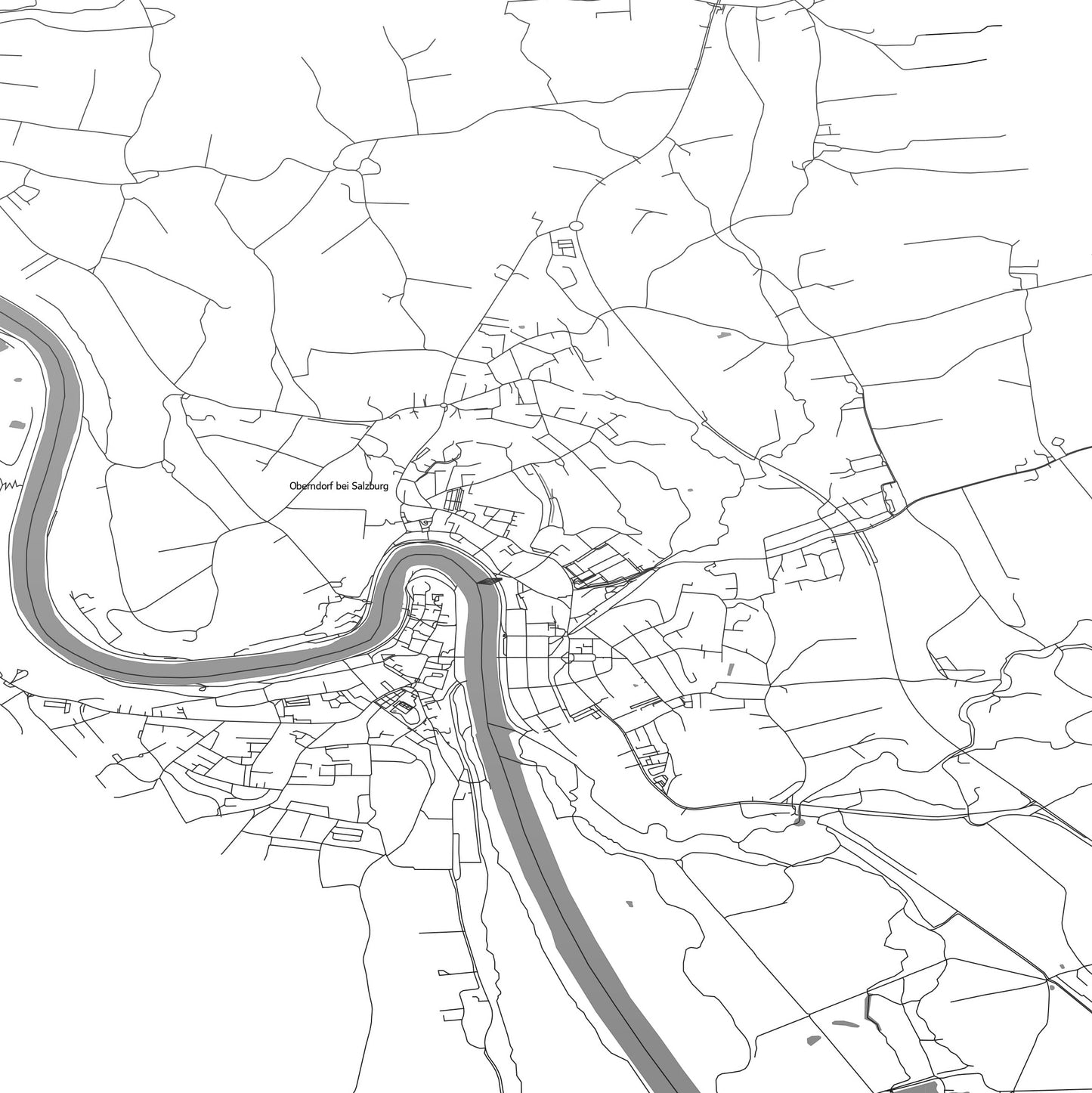 ROAD MAP OF OBERNDORF, AUSTRIA BY MAPBAKES