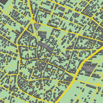 COLOURED ROAD MAP OF MADABA, JORDAN BY MAPBAKES