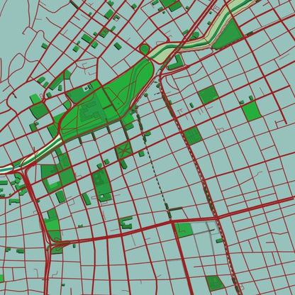 COLOURED ROAD MAP OF CALI, COLOMBIA BY MAPBAKES