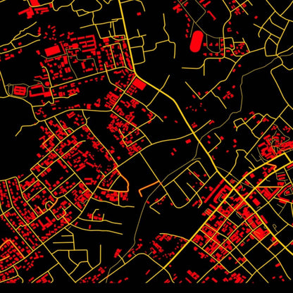 COLOURED ROAD MAP OF KOFORIDUA, GHANA BY MAPBAKES