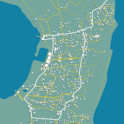 COLOURED ROAD MAP OF SPANISH TOWN, BRITISH VIRGIN ISLANDS BY MAPBAKES