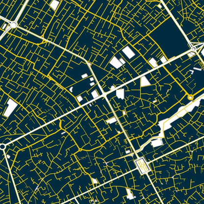 COLOURED ROAD MAP OF KASHAN, IRAN BY MAPBAKES