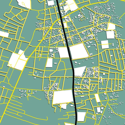 COLOURED ROAD MAP OF NATITINGOU, BENIN BY MAPBAKES