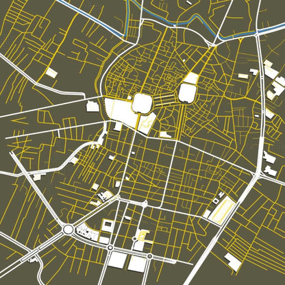 COLOURED ROAD MAP OF KARBALA, IRAQ BY MAPBAKES