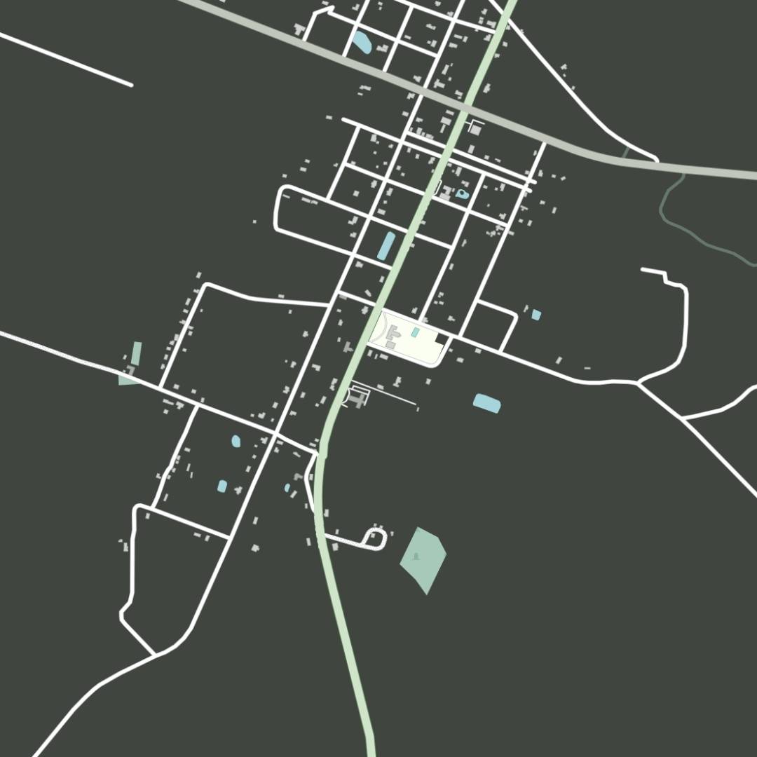 COLOURED ROAD MAP OF SURRENCY, GEORGIA BY MAPBAKES