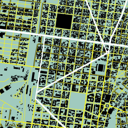 COLOURED ROAD MAP OF BOBO-DIOULASSO, BURKINA FASO BY MAPBAKES