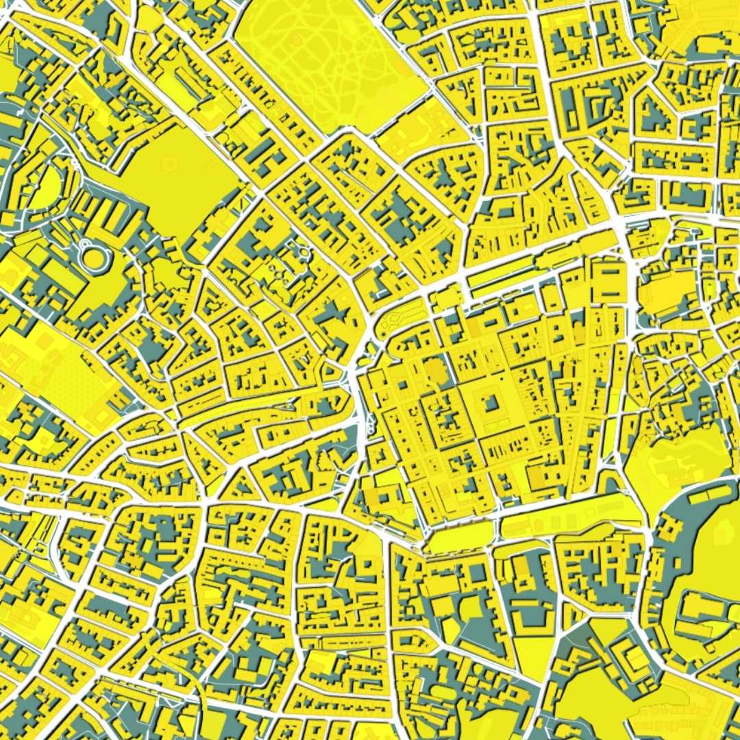 COLOURED ROAD MAP OF LVIV, UKRAINE BY MAPBAKES