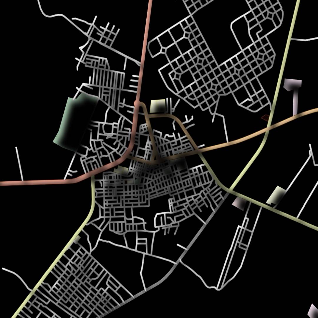 COLOURED ROAD MAP OF SULUQ, LIBYA BY MAPBAKES