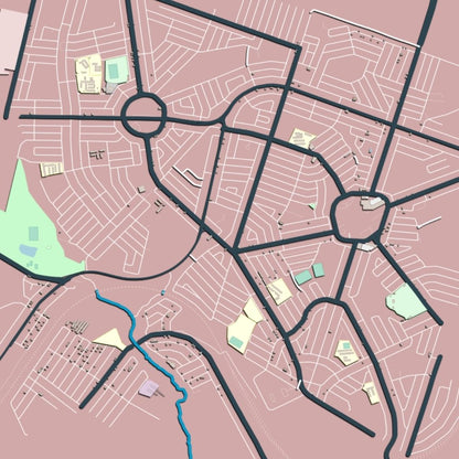 COLOURED ROAD MAP OF SOWETO, SOUTH AFRICA BY MAPBAKES